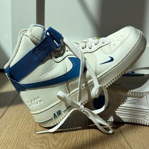 Nike Air Force 1 High ’07 White & Blue | Classic Retro High Tops | Size 8.5W/7M